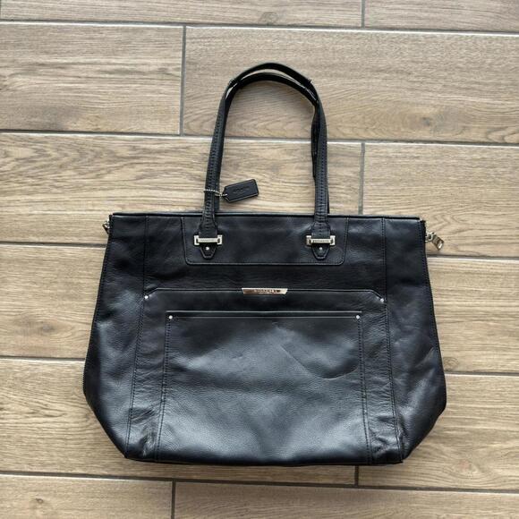 Y2K Coach Taylor Black Leather Large Tote Shoulder Bag - Picture 1 of 8